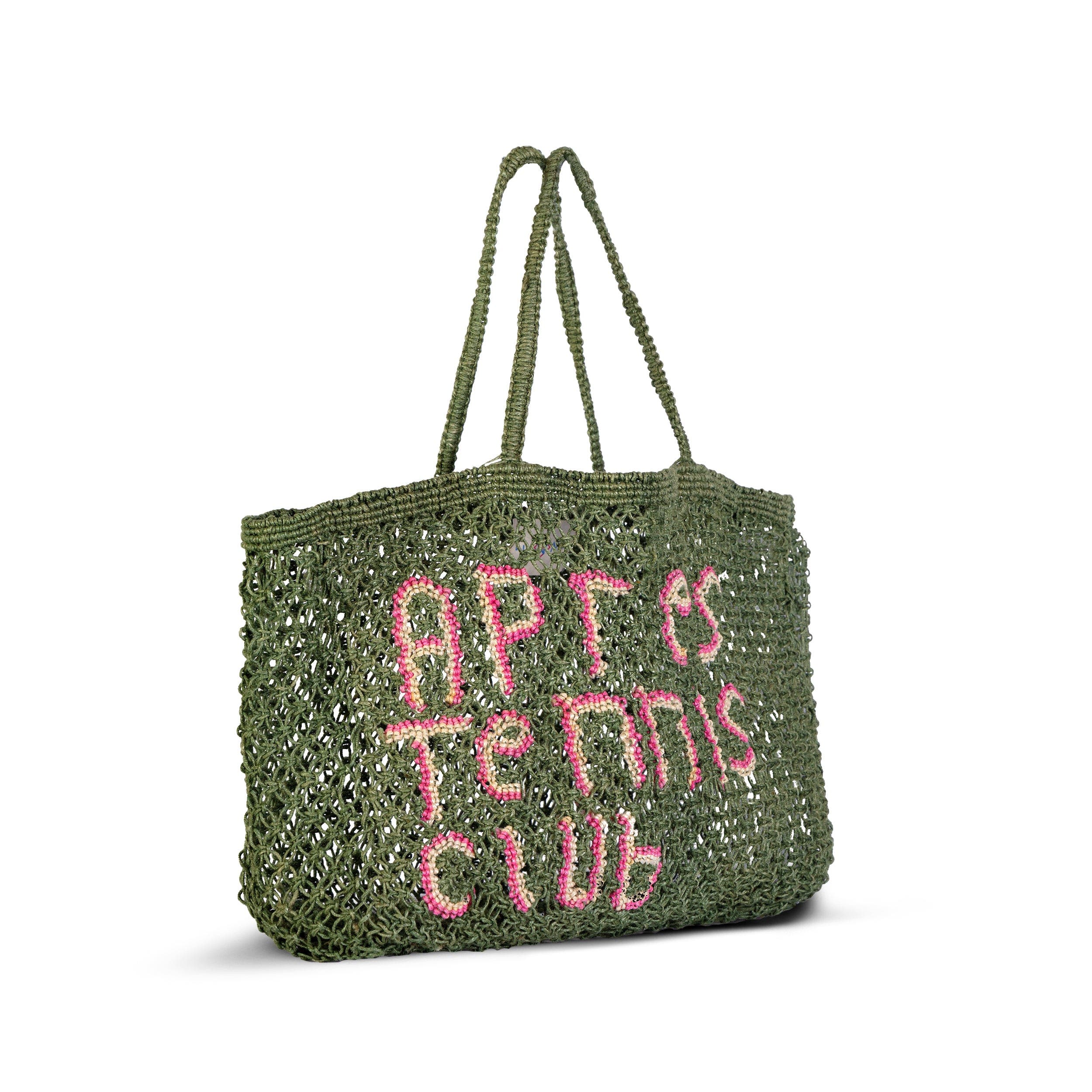 Tin Marin Apres Tennis Club Woven Jute Tote, Alternate, color, Green