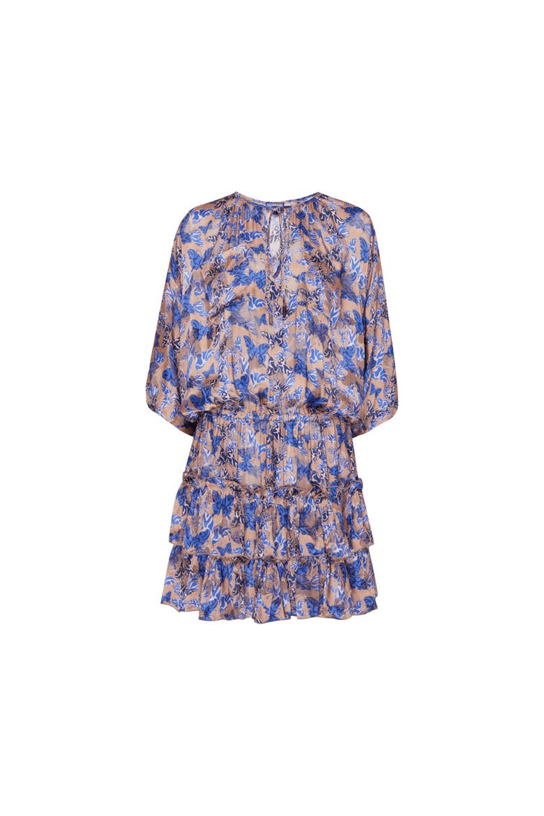 Viscose and Silk Dress Disco Butterflly, Main, color, Blush