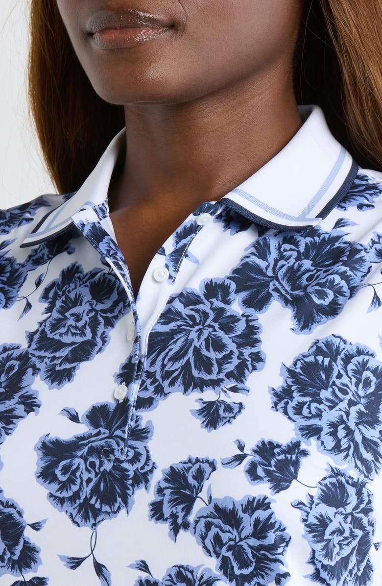 G/FORE Floral Sleeveless Tech Golf Polo, Alternate, color, Willow