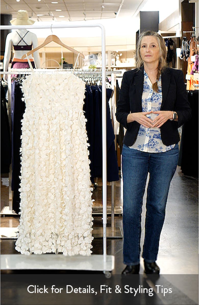3-D Sequin Floral Maxi Dress, sales video thumbnail