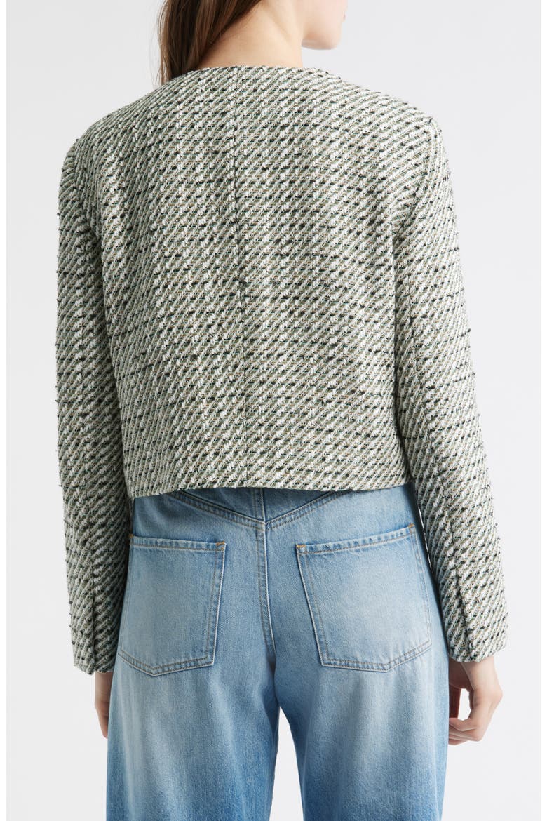 Tweed Crop Jacket, Alternate, color, PINE GREEN TWEED