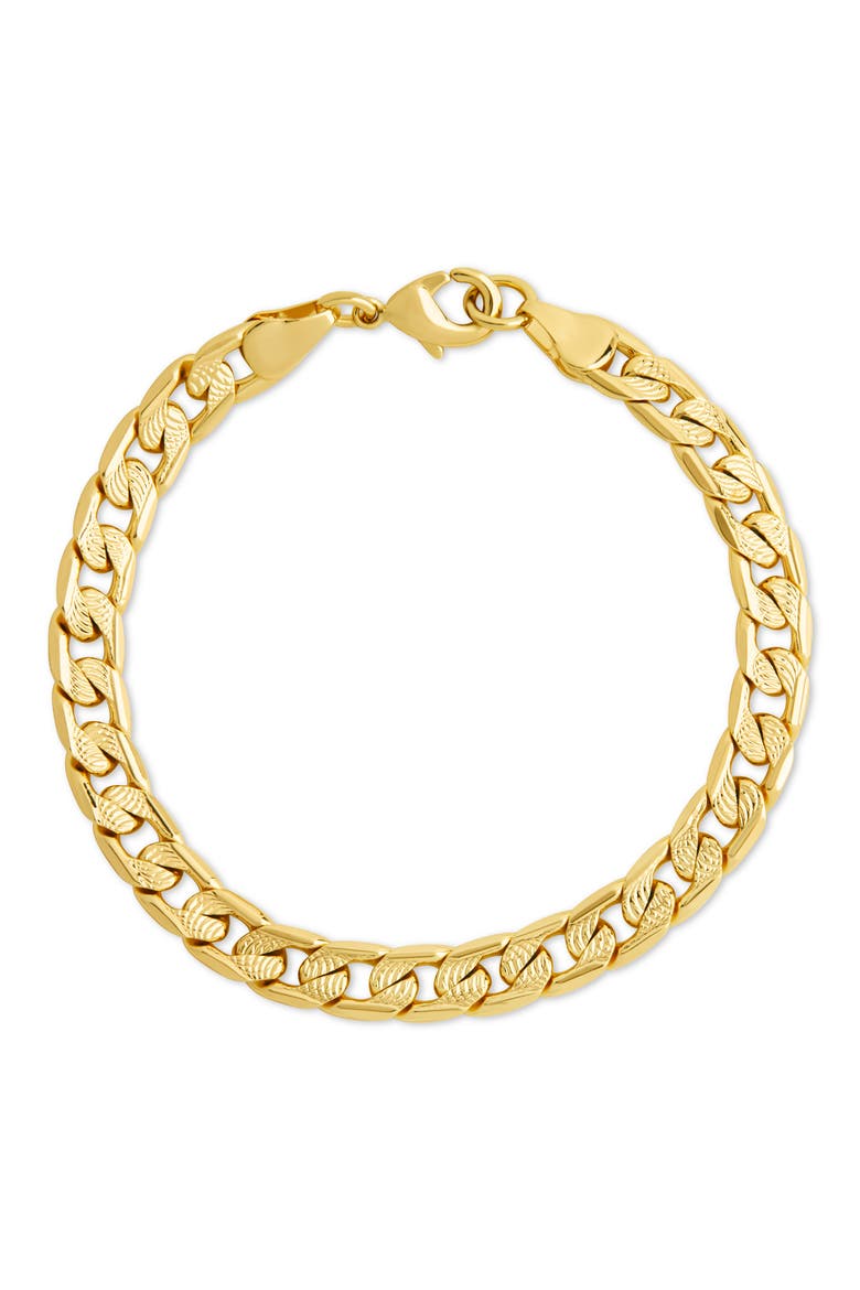 Textured Figaro Chain Bracelet, Main, color, GOLD