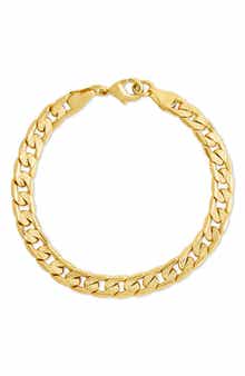 Sterling Forever Textured Figaro Chain Bracelet