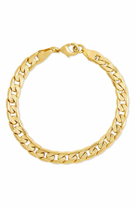 Sterling Forever Textured Figaro Chain Bracelet