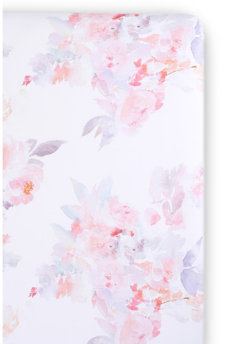 Prim Changing Pad Cover & Jersey Crib Sheet Set, Alternate, color, BLUSH