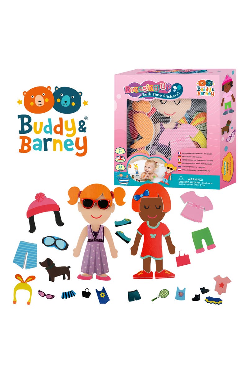 Buddy & Barney Dressing Up Bath Time Stickers, Alternate, color, Multicolored