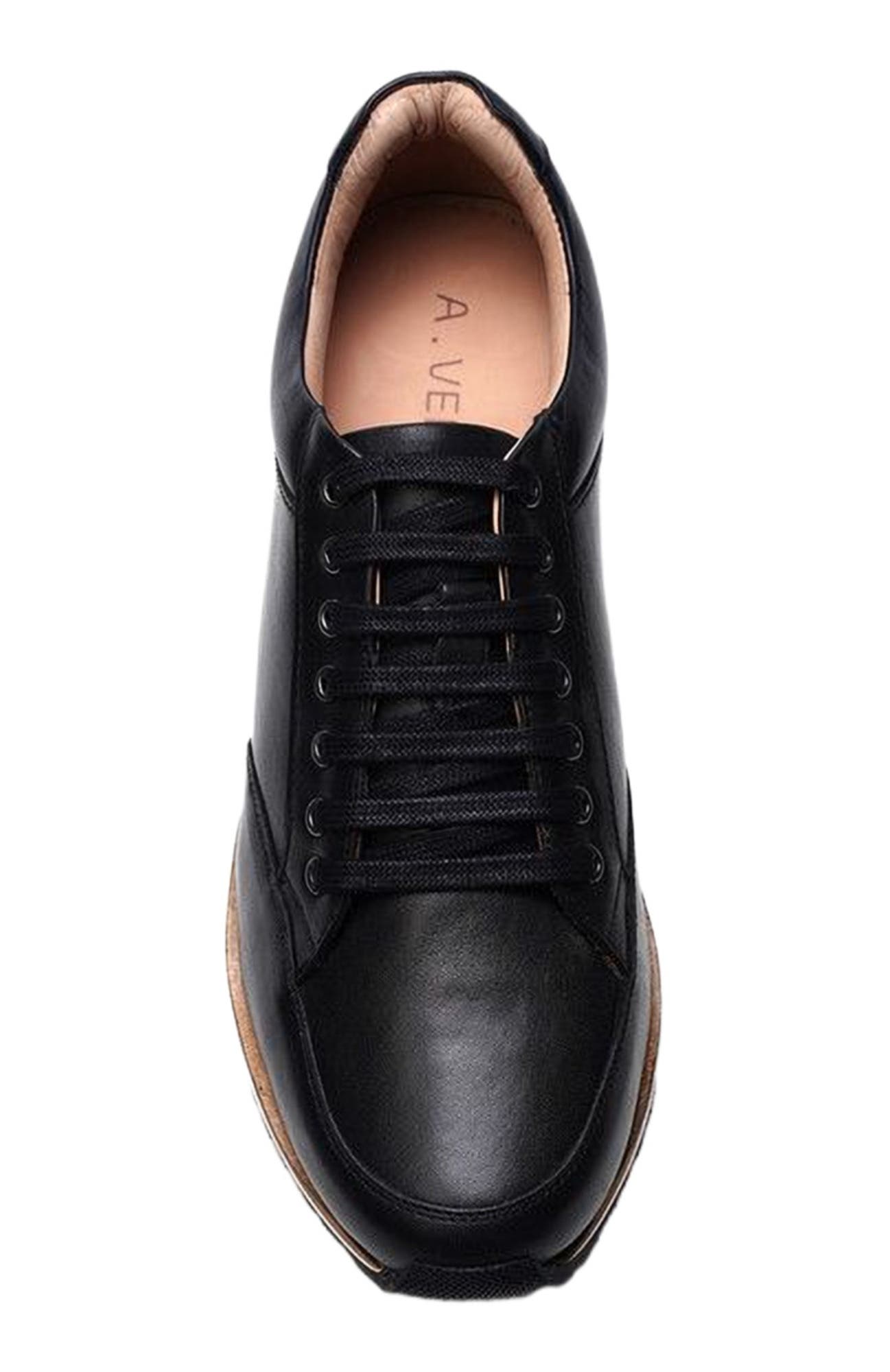 A. Veer Brooklyn Sneaker, Alternate, color, Black Leather