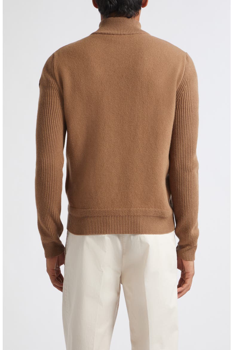 Wool & Cashmere Zip Cardigan, Alternate, color, TEAK