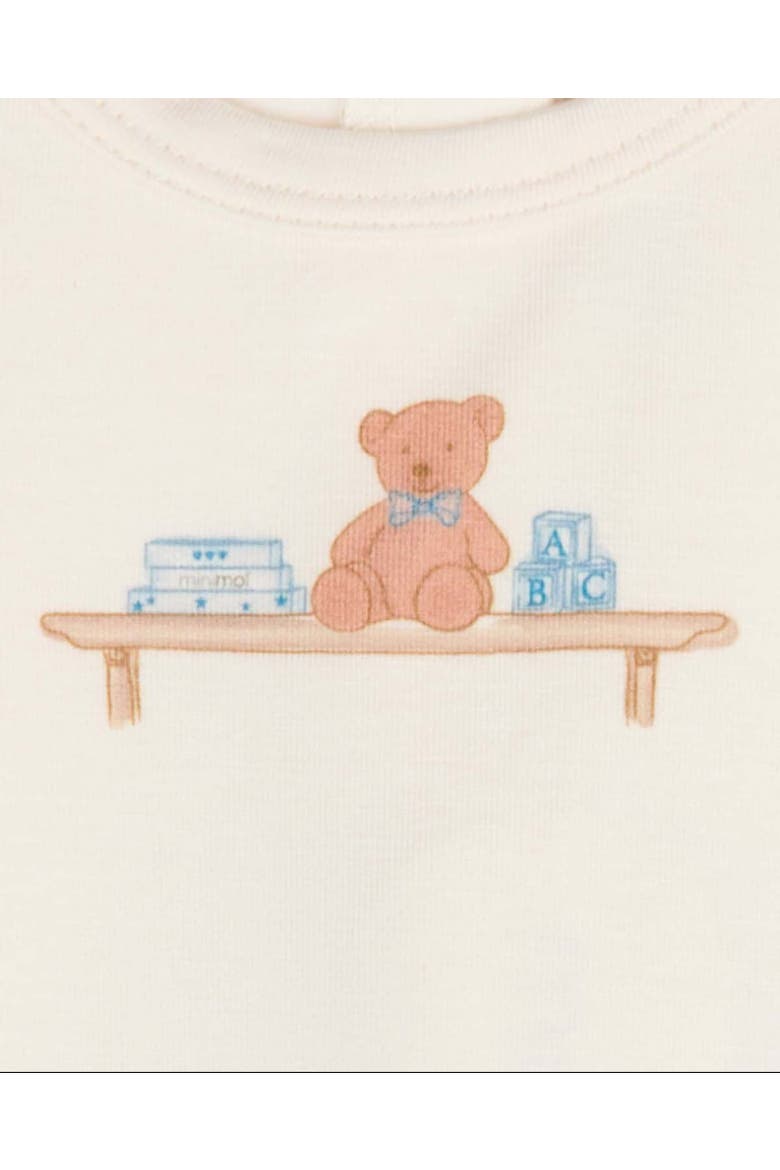 Baby Bear On A Shelf Back-Snap Footie, Alternate, color, Ivory-Blue