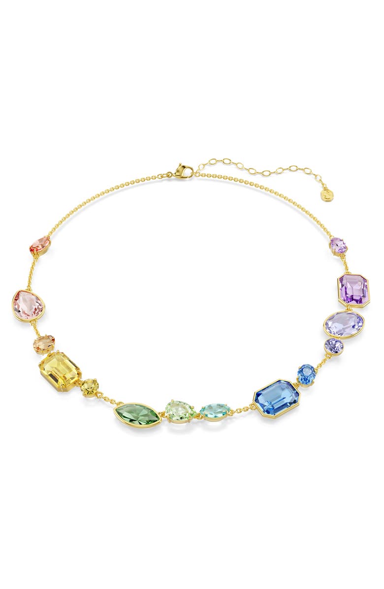 Swarovski Gema Crystal Collar Necklace, Main, color, Gold/ Multi