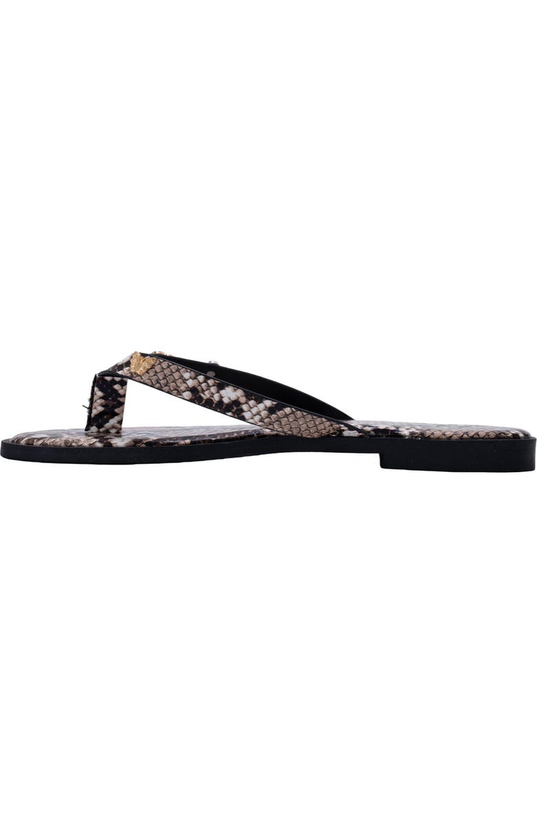 bebe Python Embossed Thong Sandal, Alternate, color, Black Multi