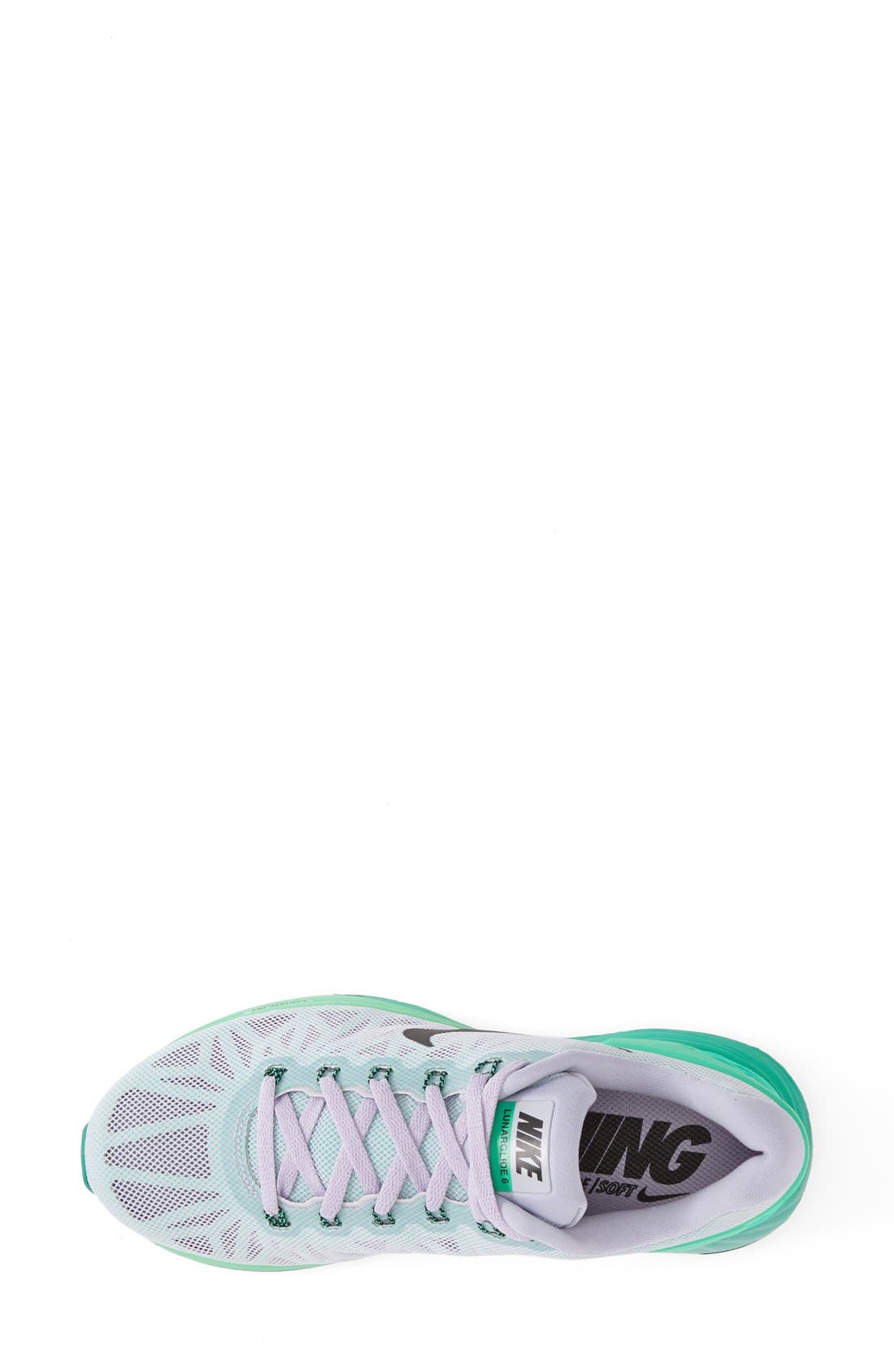 'Lunarglide 6' Running Shoe, Alternate, color, TITANIUM/ GREEN/ BLACK