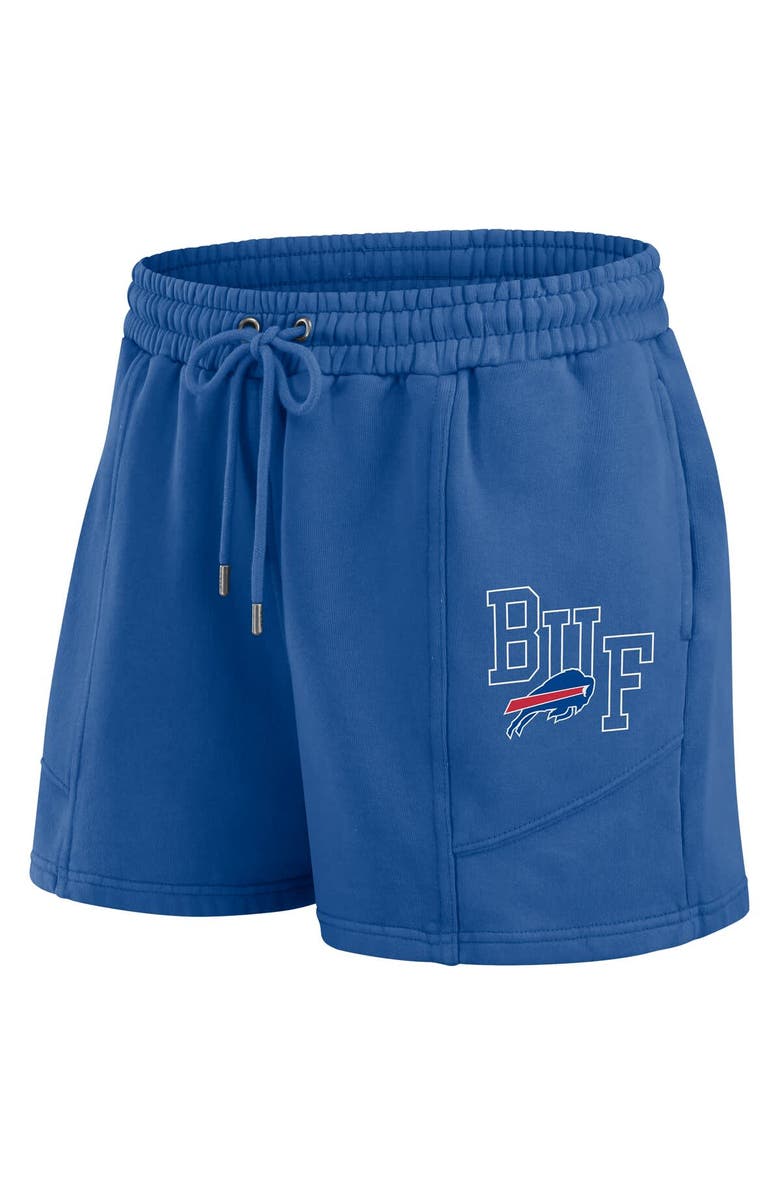 WEAR by Erin Andrews Women's WEAR by Erin Andrews Royal Buffalo Bills Washed Fleece Long Sleeve T-Shirt & Shorts Lounge Set, Alternate, color, 