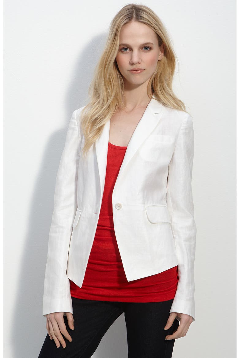 'Emery' Linen Blazer, Main, color, WHITE