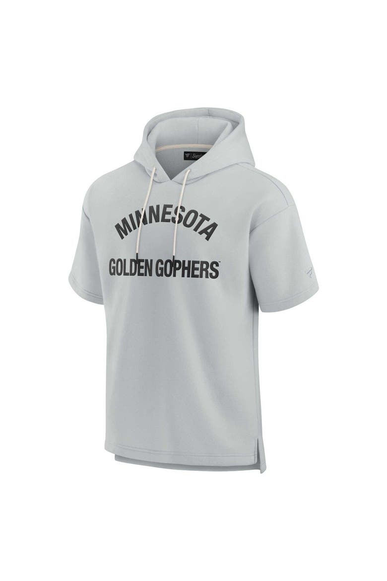 Unisex Fanatics Signature Gray Minnesota Golden Gophers Elements Super Soft Fleece Short Sleeve Pullover Hoodie, Alternate, color, Gray