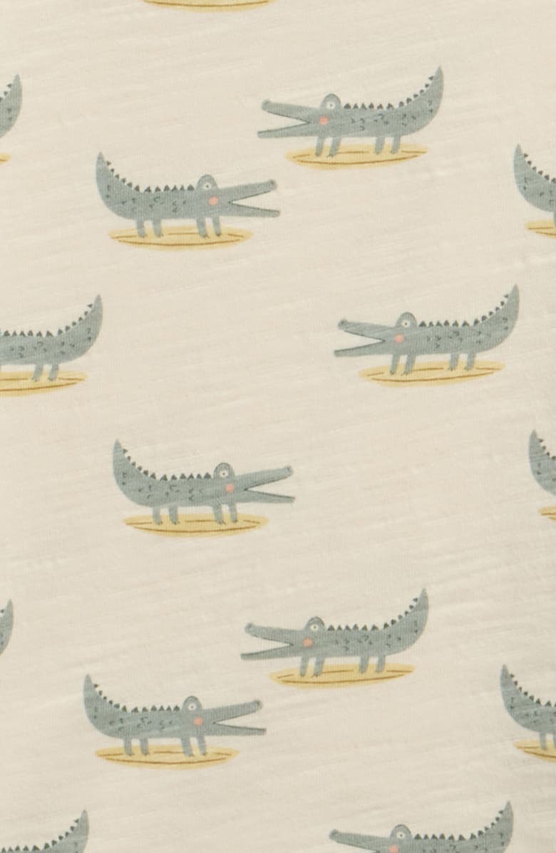 Rylee + Cru Alligator Print Cotton T-Shirt & Shorts Set, Alternate, color, Natural