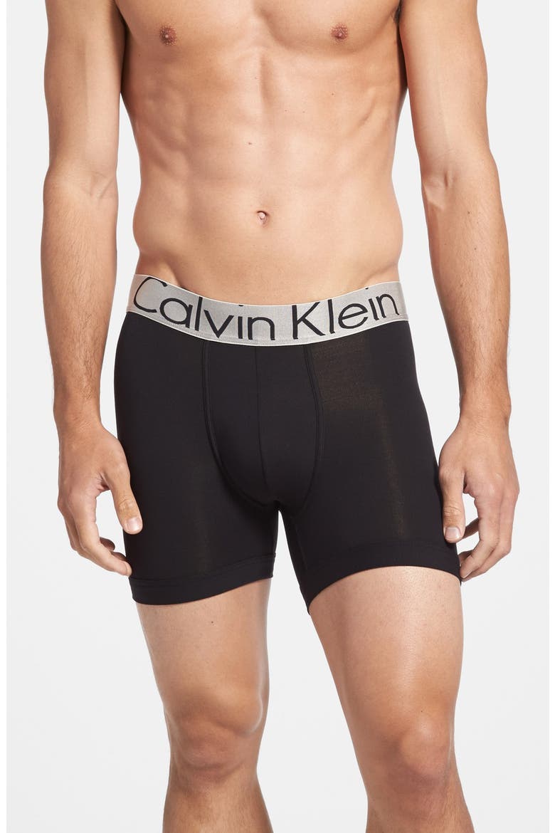 Steel U2719 Microfiber Boxer Briefs, Main, color, BLACK