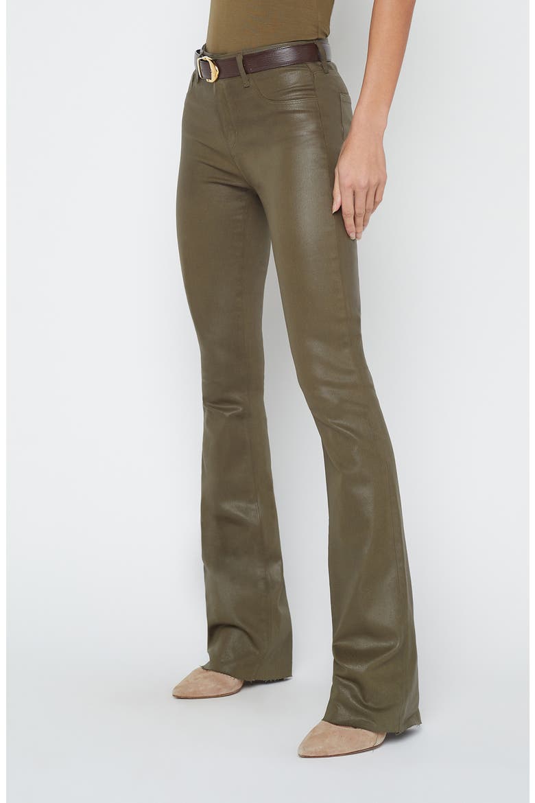Ruth Coated High Waist Raw Hem Straight Leg Jeans, Alternate, color, PINEWOOD COATED