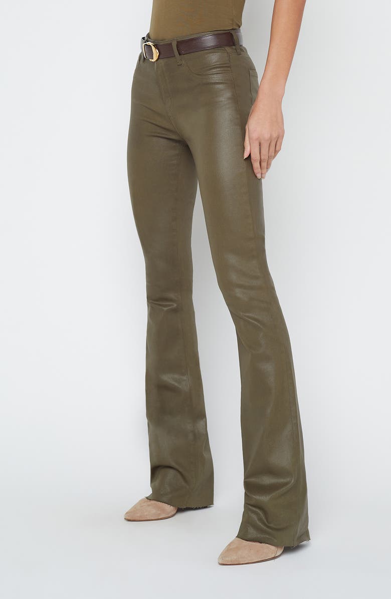 L'AGENCE Ruth Coated High Waist Raw Hem Straight Leg Jeans, Alternate, color, Pinewood Coated