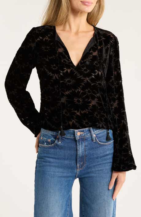 PAIGE Semah Burnout Velvet Top