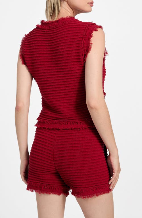 Guess Malina Bouclé Ottoman Stitch Vest In Red