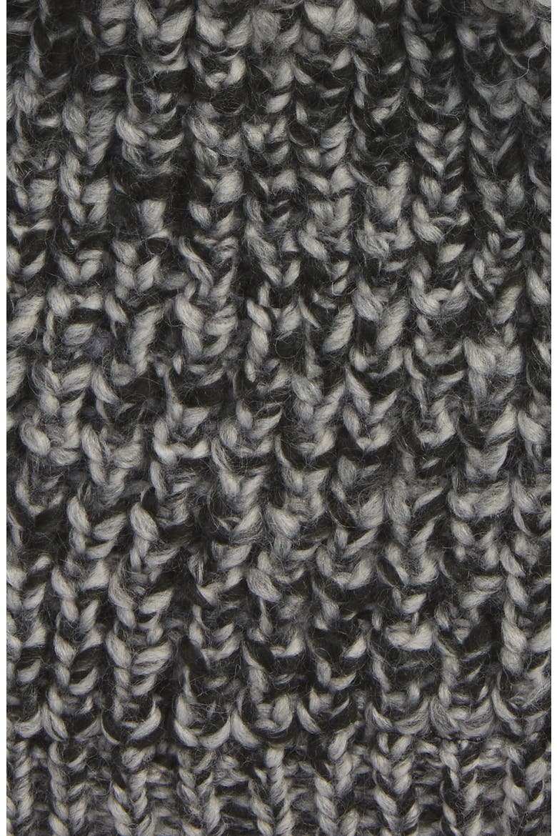 Genuine Fox Pompom Hat, Alternate, color, MARLED GREY