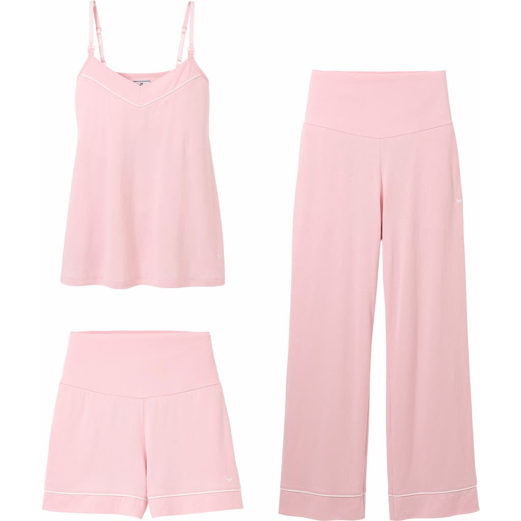 Petite Plume 3-Piece Basics Cotton Maternity Set in Pink  product
