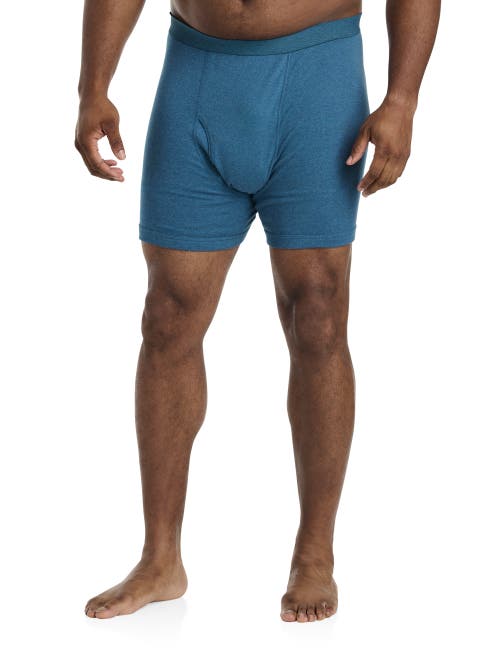 Harbor Bay By Dxl Big & Tall 3-pk Heathered Boxer Briefs In Niagara Blue