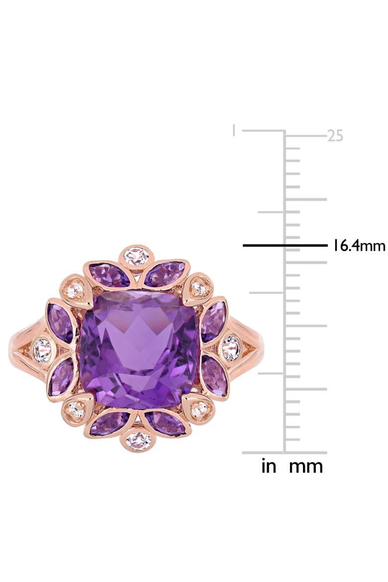 Amethyst & White Topaz Floral Ring, Alternate, color, Amethyst