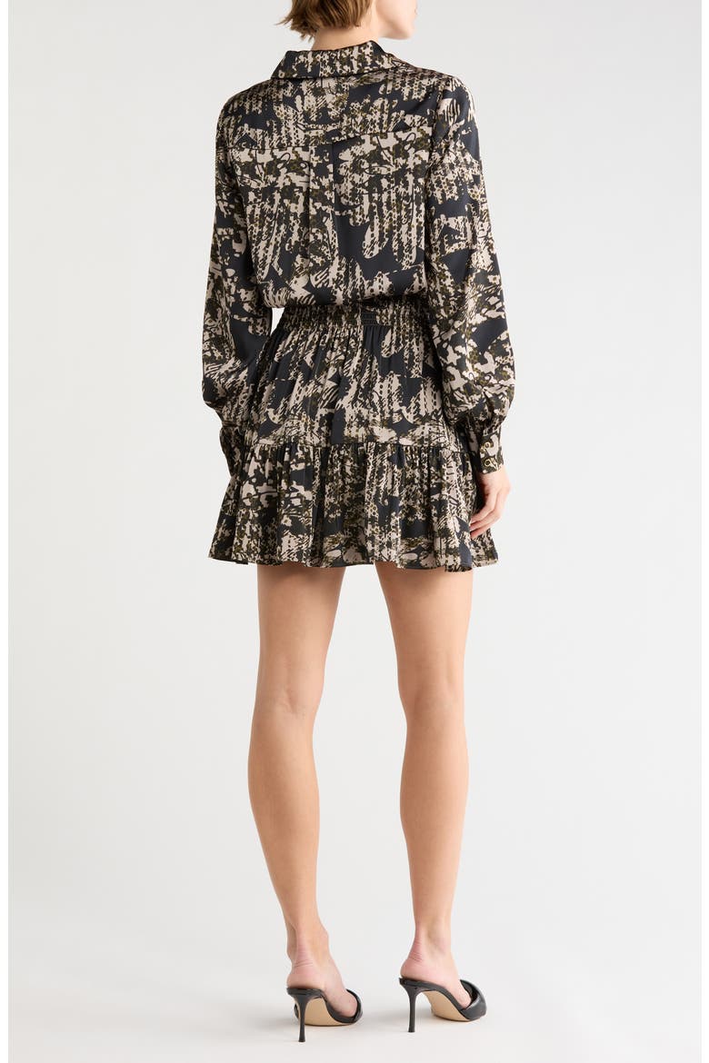 Mira Long Sleeve Shirtdress, Alternate, color, BLACK MULTI