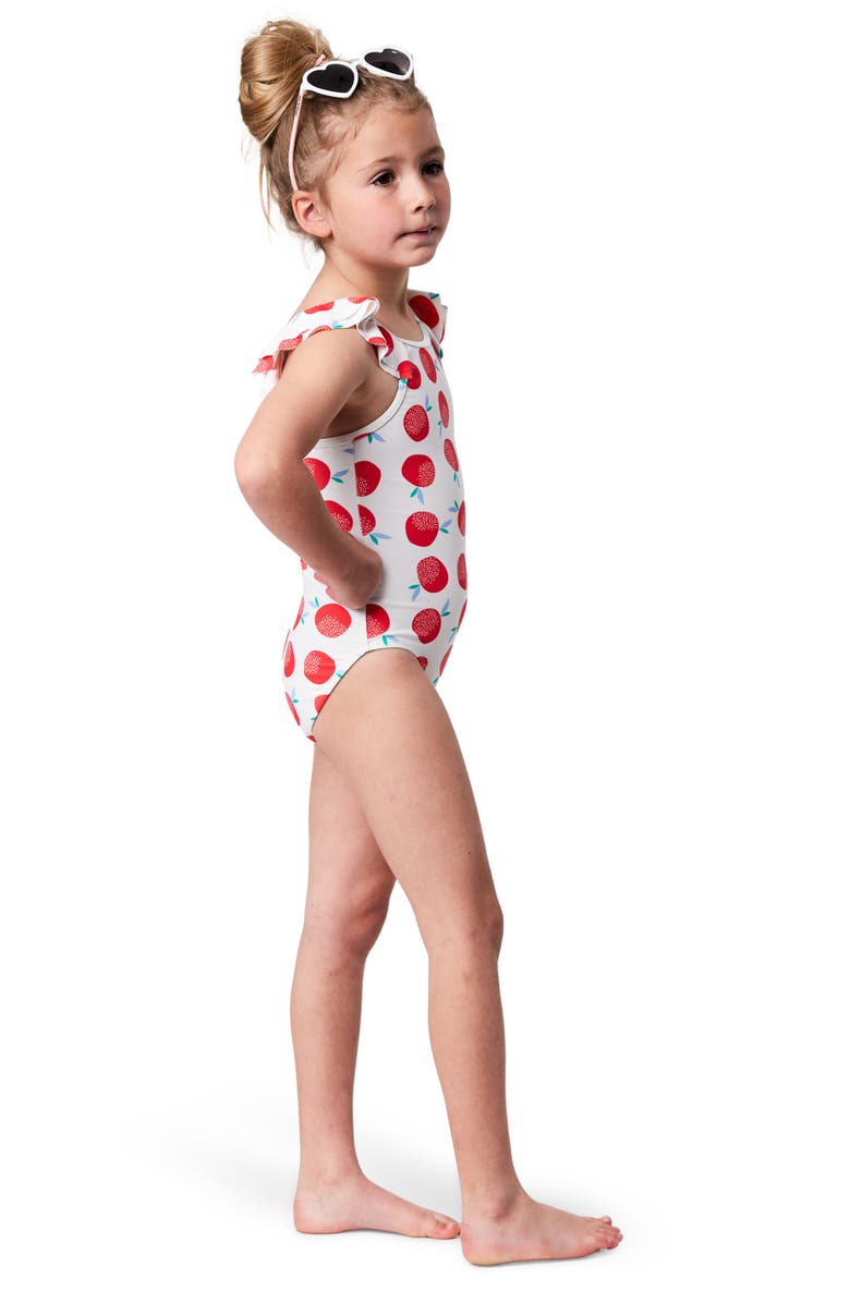 Snapper Rock Kids' Juicy Fruit Flutter One-Piece Swimsuit, Alternate, color, 