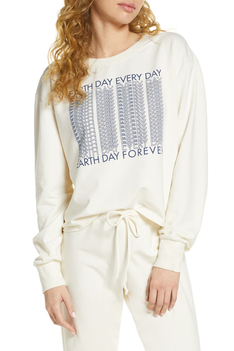 Earth Day Every Day Sweatshirt, Main, color, SNOWFLAKE