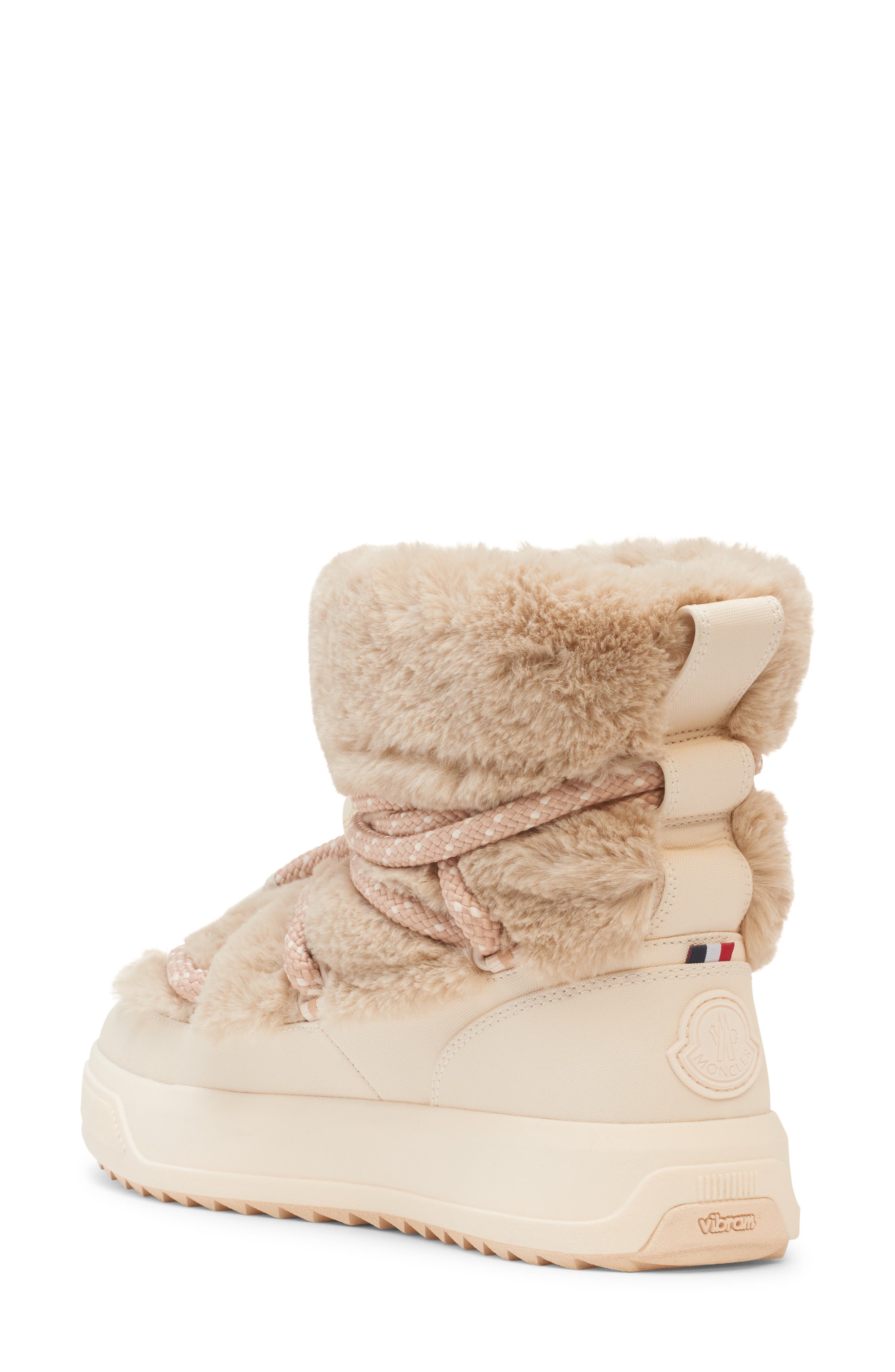 Moncler Mon Altive Faux Fur Snow Boot, Alternate, color, Teddy