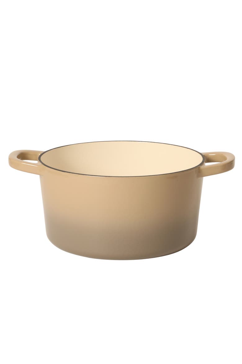 Artisan 7-Quart Round Enameled Cast Iron Dutch Oven with Lid, Alternate, color, Gradient Taupe