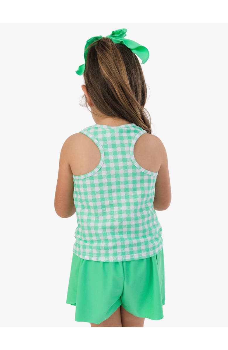 RuffleButts Girls UPF50+ Active Tank Top, Alternate, color, Spring Green Gingham