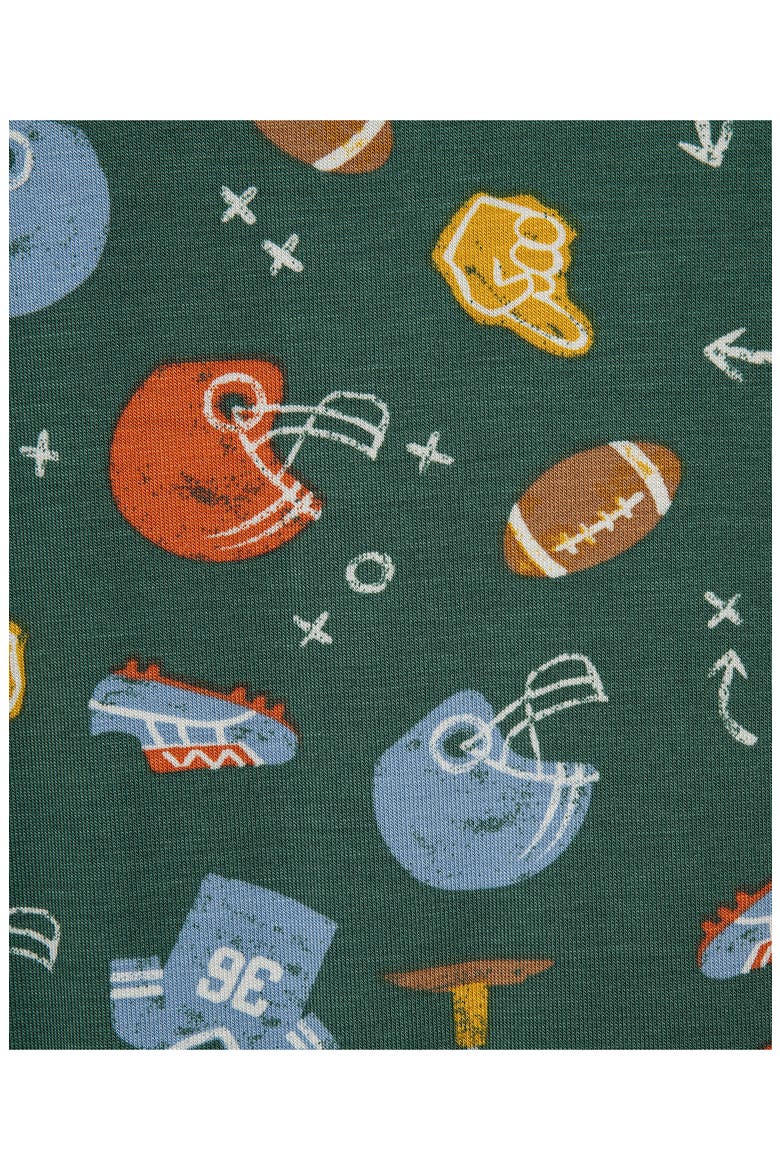 Football Snug Fit Convertible Footie, Alternate, color, GREEN