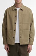 Barbour Tartan Trim Washed Cotton Shirt Jacket