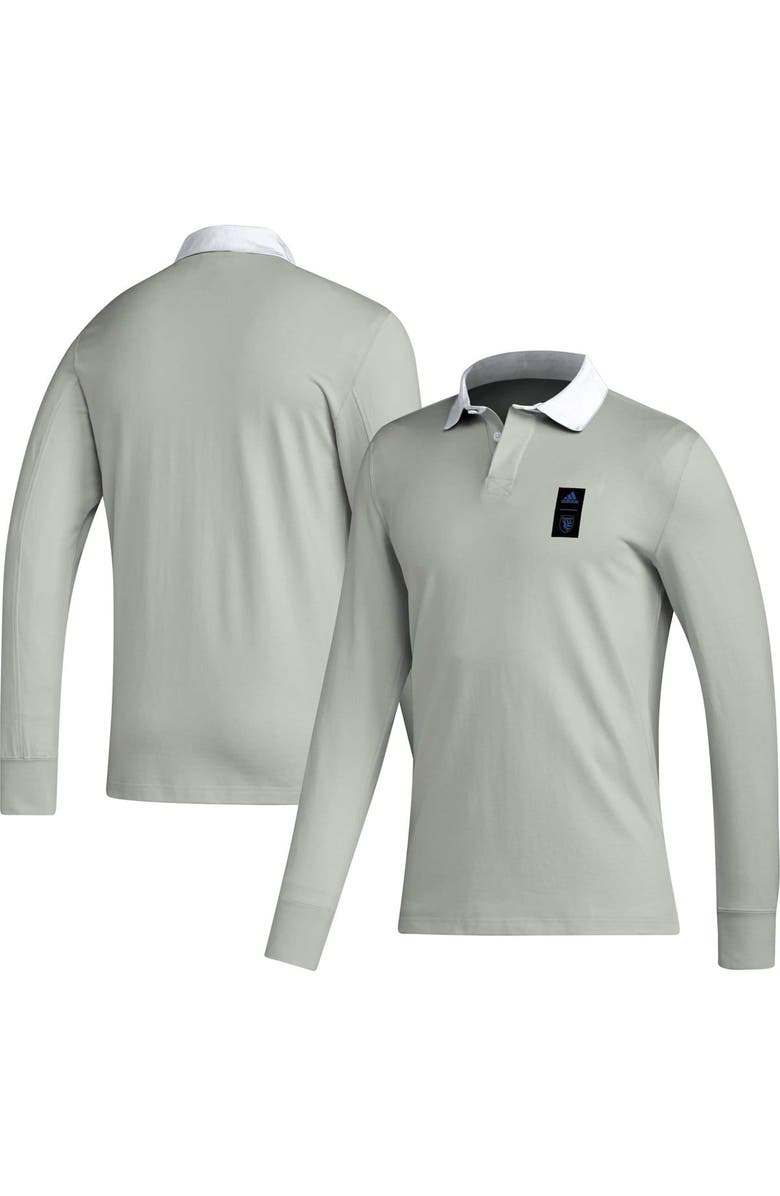 adidas Men's adidas 2023 Player Gray San Jose Earthquakes Travel Long Sleeve Polo, Main, color, Gray