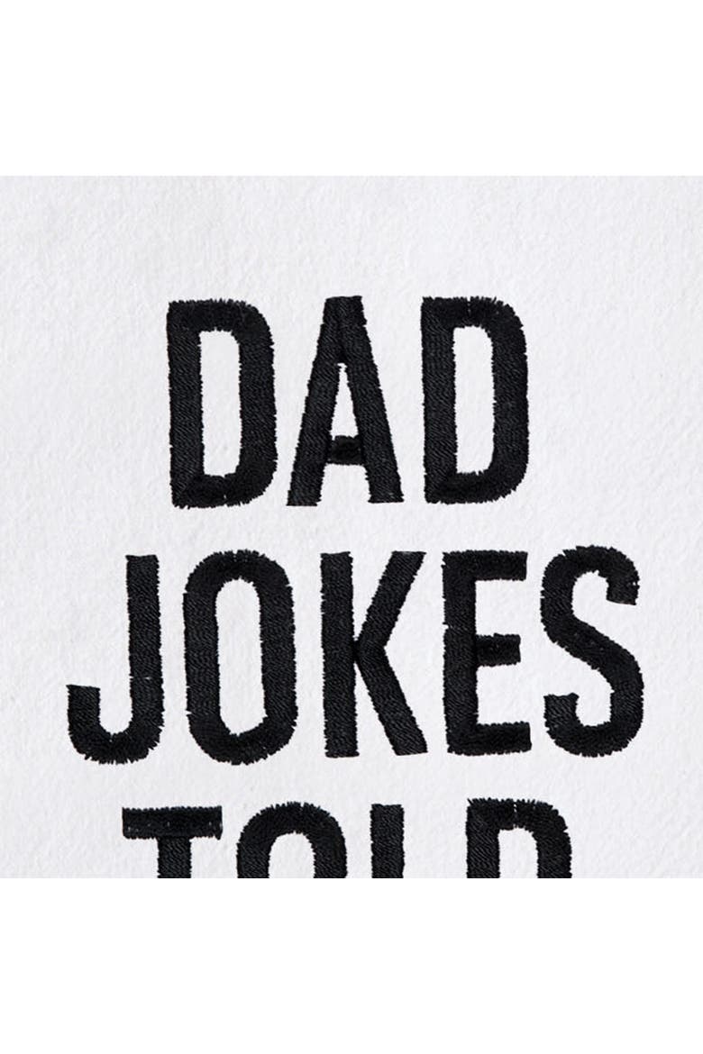 Dad Jokes Told Here Father's Day Kitchen and Bathroom Embroidered Hand Towel, Alternate, color, Black