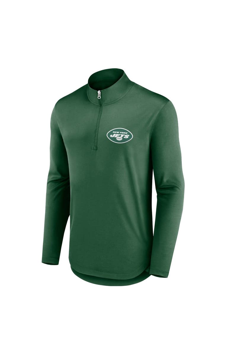 FANATICS Men's Fanatics Branded Green New York Jets Quarterback Quarter-Zip Top, Alternate, color, 