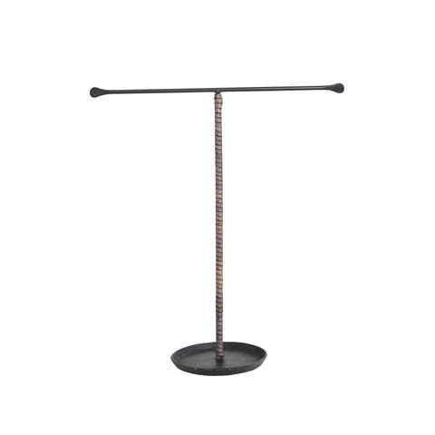 Modern Metal and Leather Jewelry Stand
