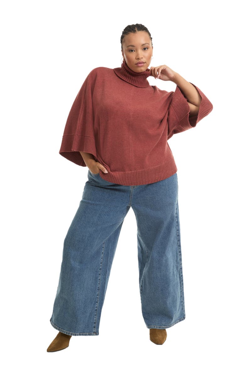 June + Vie Wide-Sleeve Turtleneck Sweater, Main, color, 