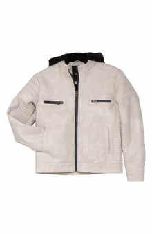 XRAY Kids' Hooded Faux Leather Moto Jacket