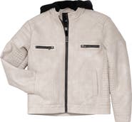 XRAY Kids' Hooded Faux Leather Moto Jacket