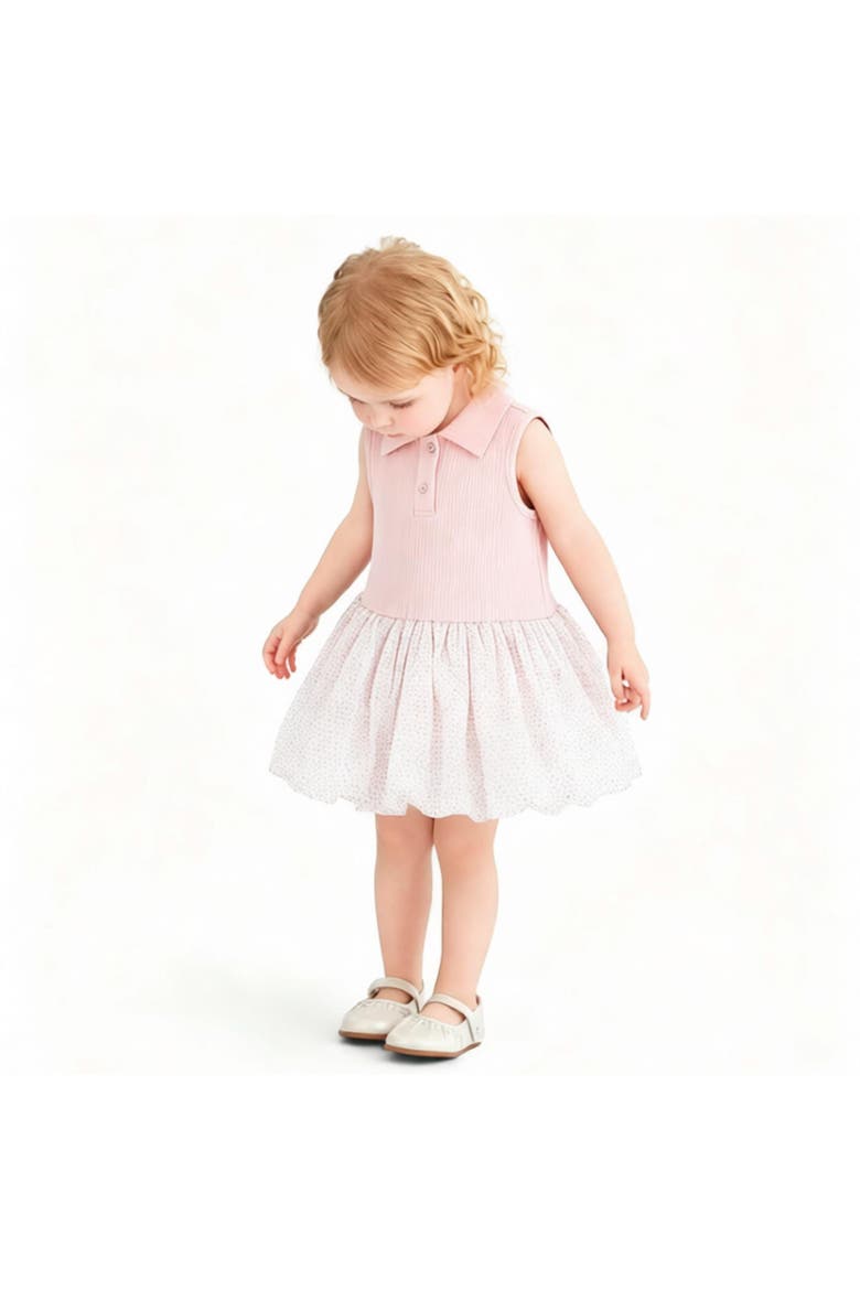 Dotted Collar Dress, Alternate, color, Pink