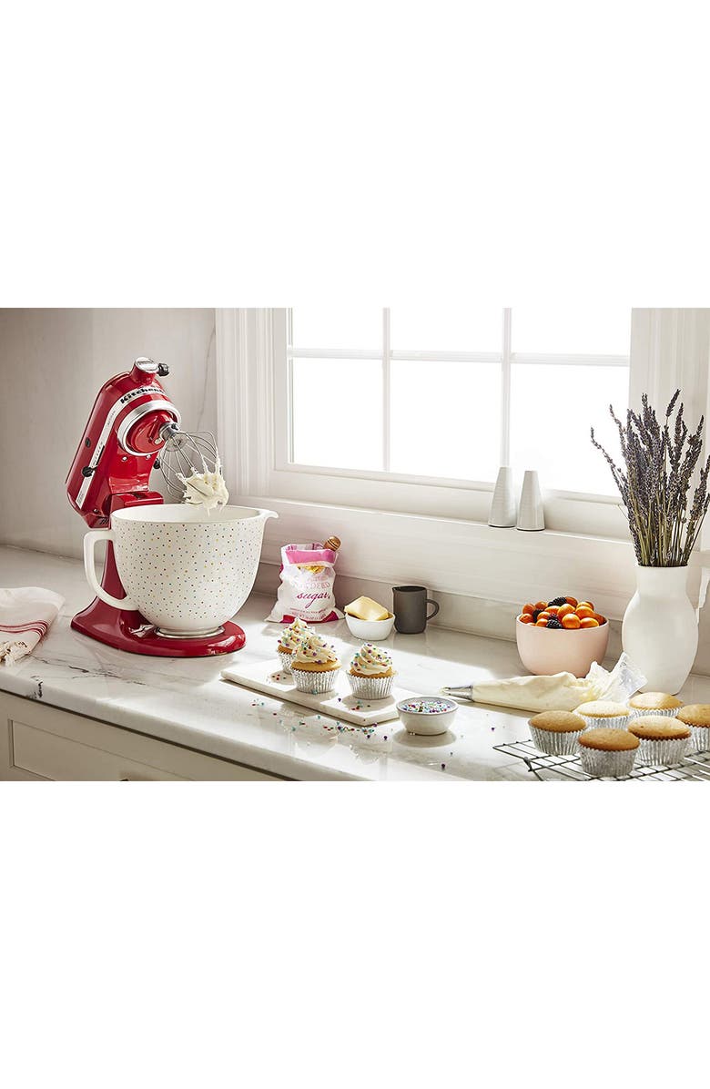 KITCHENAID 5 Quart Confetti Sprinkle Ceramic Bowl, Alternate, color, 