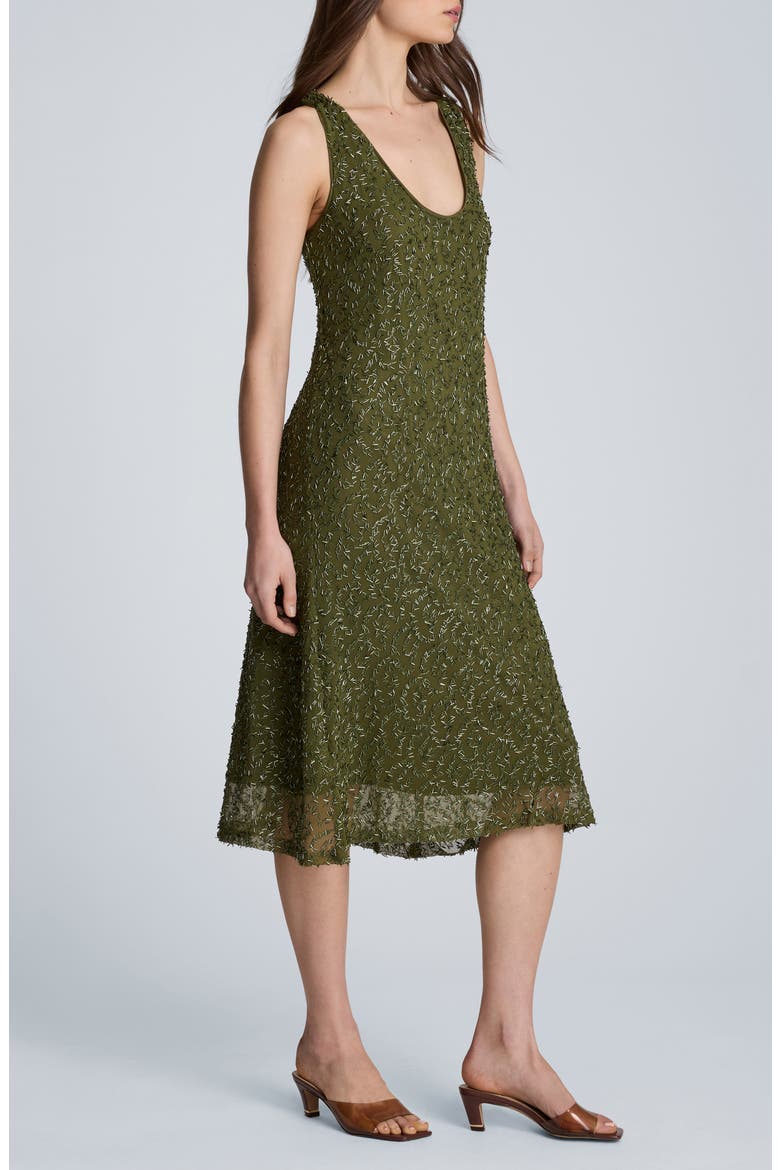 Bugle Bead Detail Tank Midi Dress, Alternate, color, GREEN