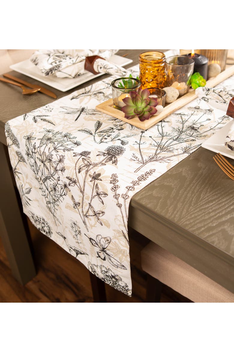 Botanical Print Table Runner, Alternate, color, Botanical Print