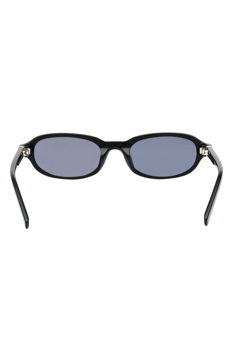 ABERCROMBIE & FITCH 50mm Oval Sunglasses, Alternate, color, Shiny Black / Smoke