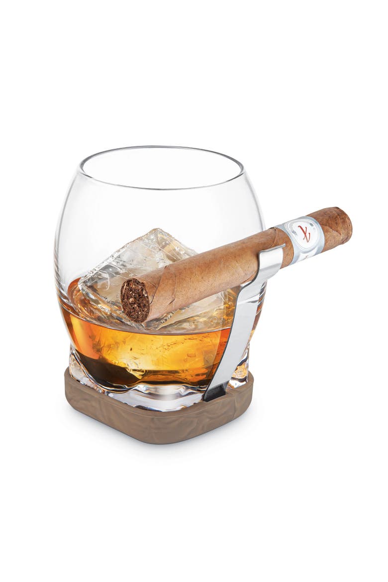 Whiskey Cigar Glass, 14.5 oz, Glass, Stainless Steel & Silicone, Main, color, Clear